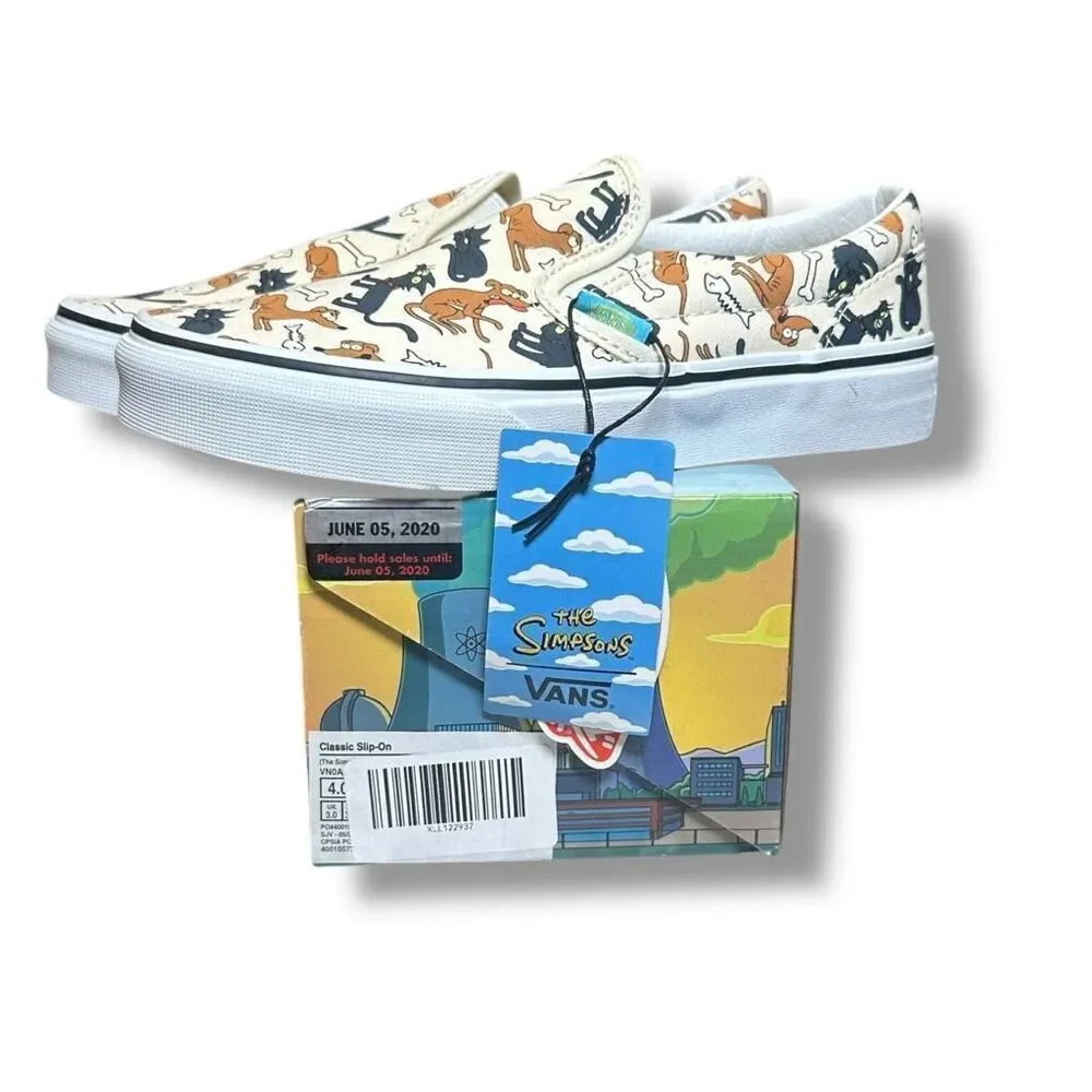 Vans x The Simpsons Family Pets Classic Slip‑On Youth Kids Size 4 NIB